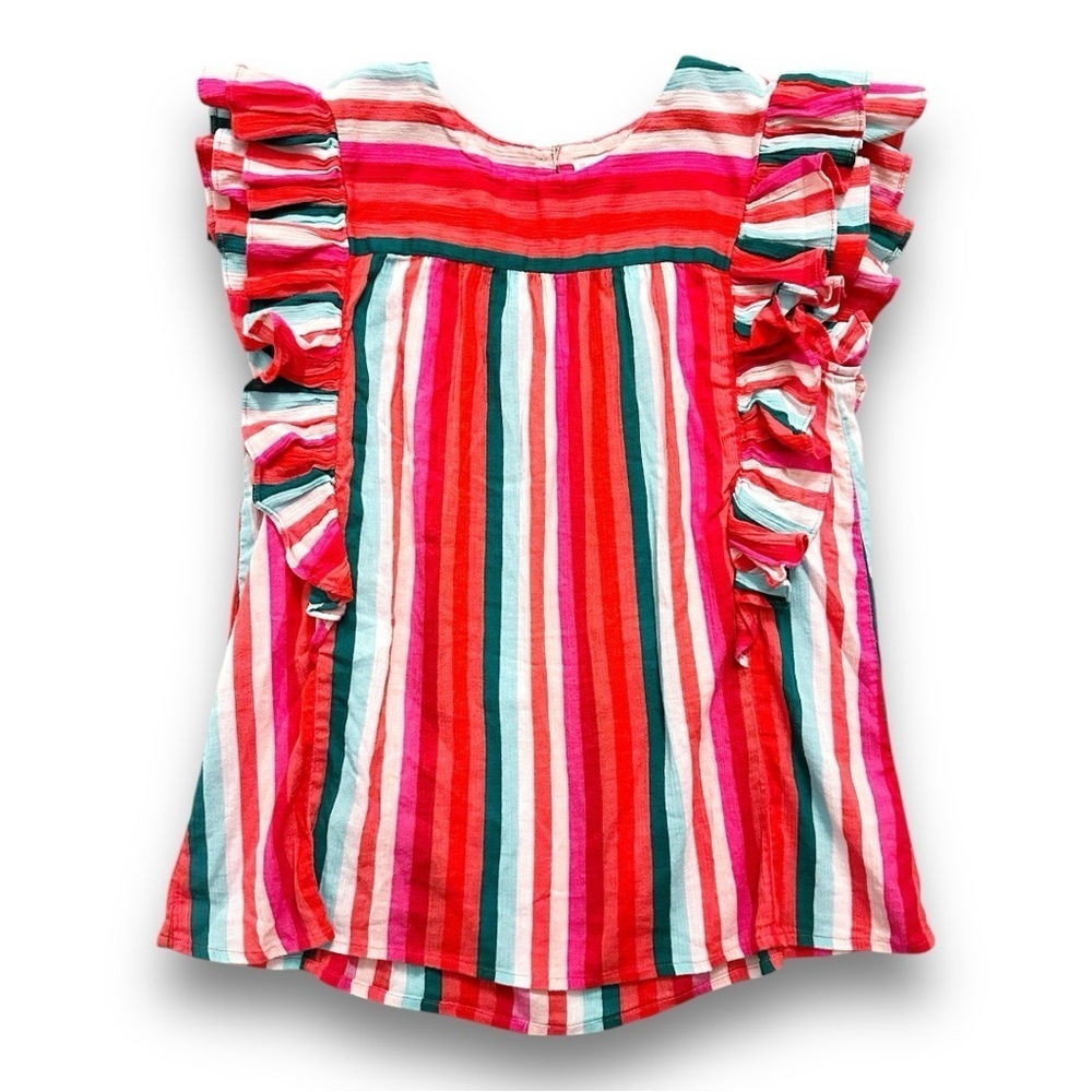 Crewcuts | Striped Ruffle Trimmed Cotton Top (16)